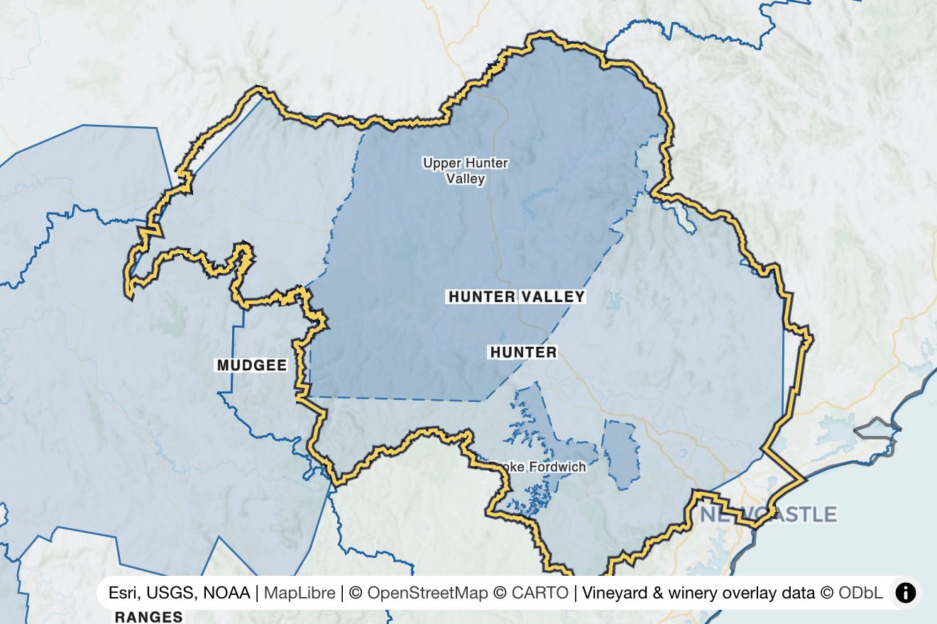 Map of Hunter Valley