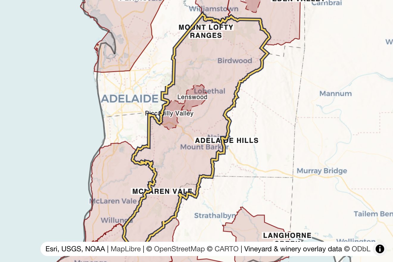 Map of Adelaide Hills