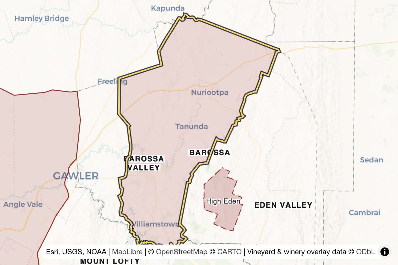 Map of Barossa Valley