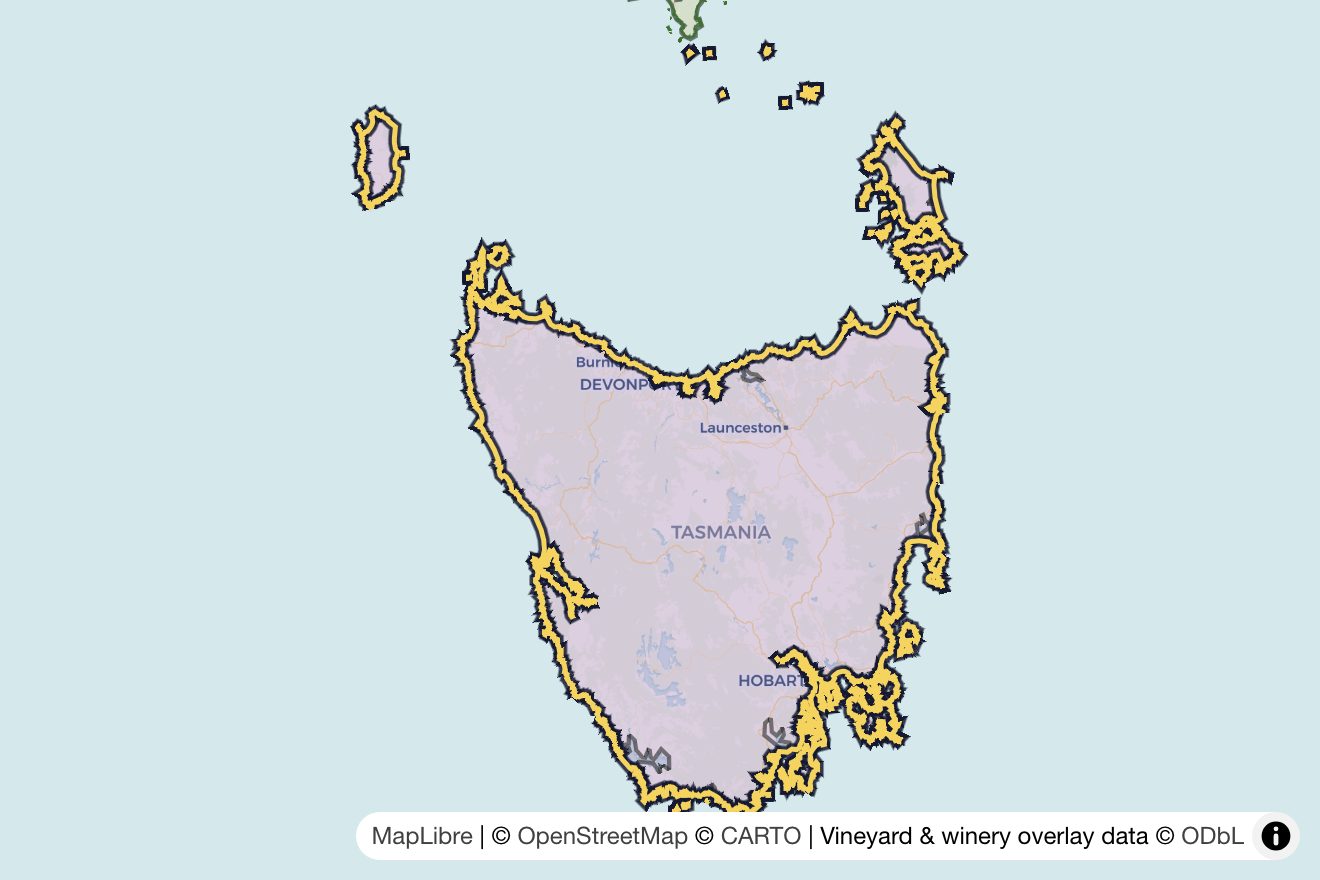 Map of Tasmania