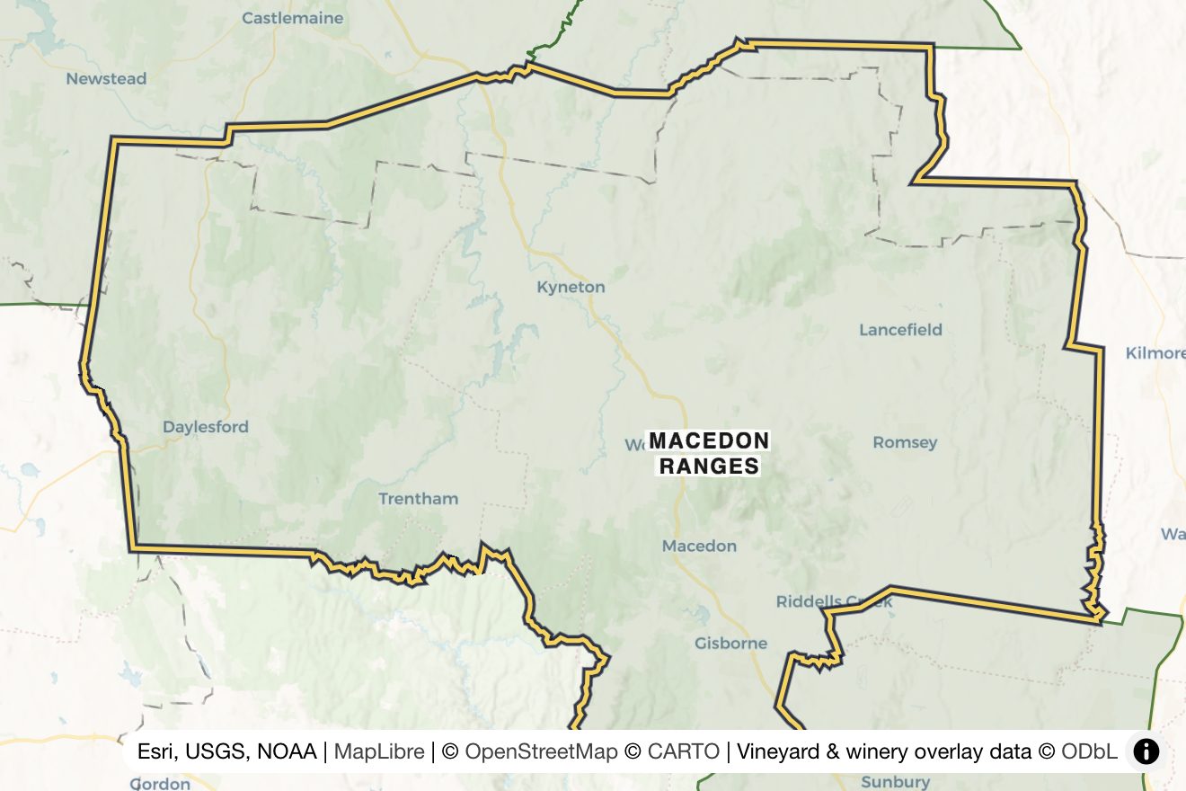 Map of Macedon Ranges