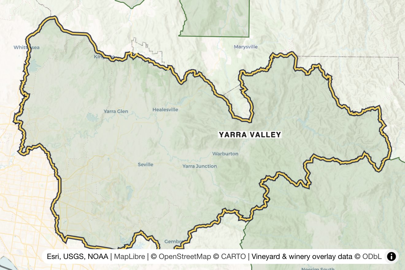 Map of Yarra Valley