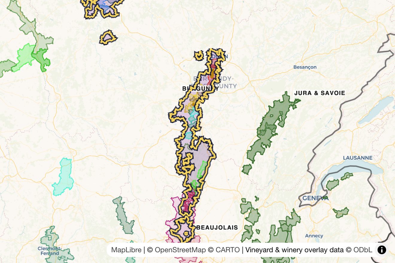 Map of Bourgogne