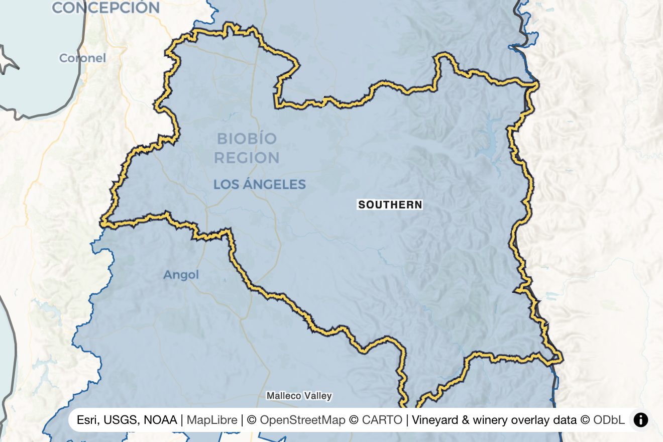 Map of Bío Bío Valley