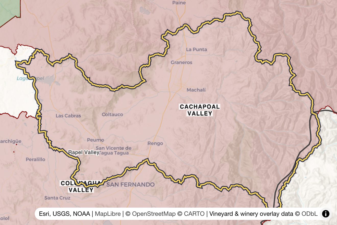 Map of Cachapoal Valley