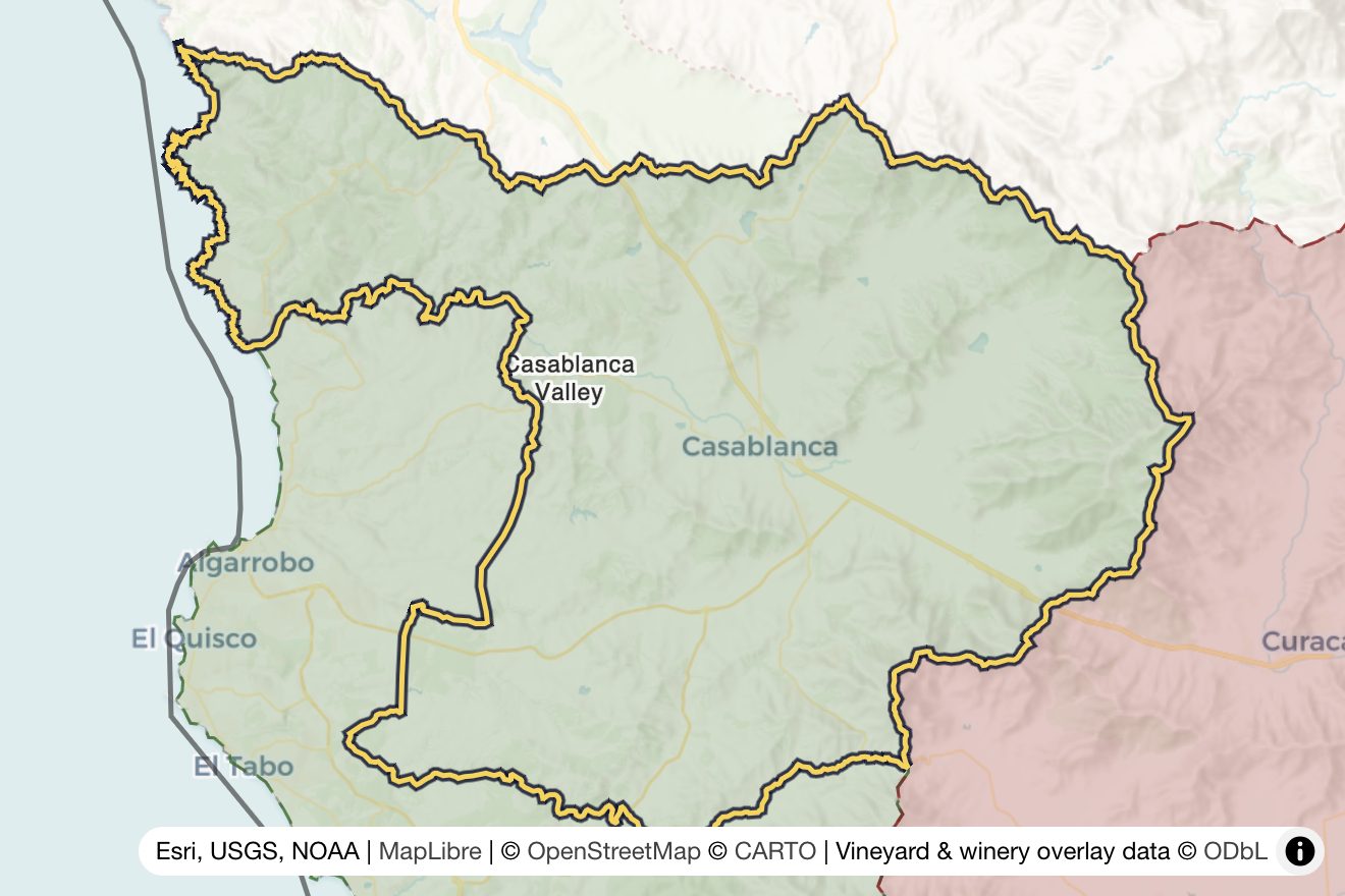 Map of Casablanca Valley