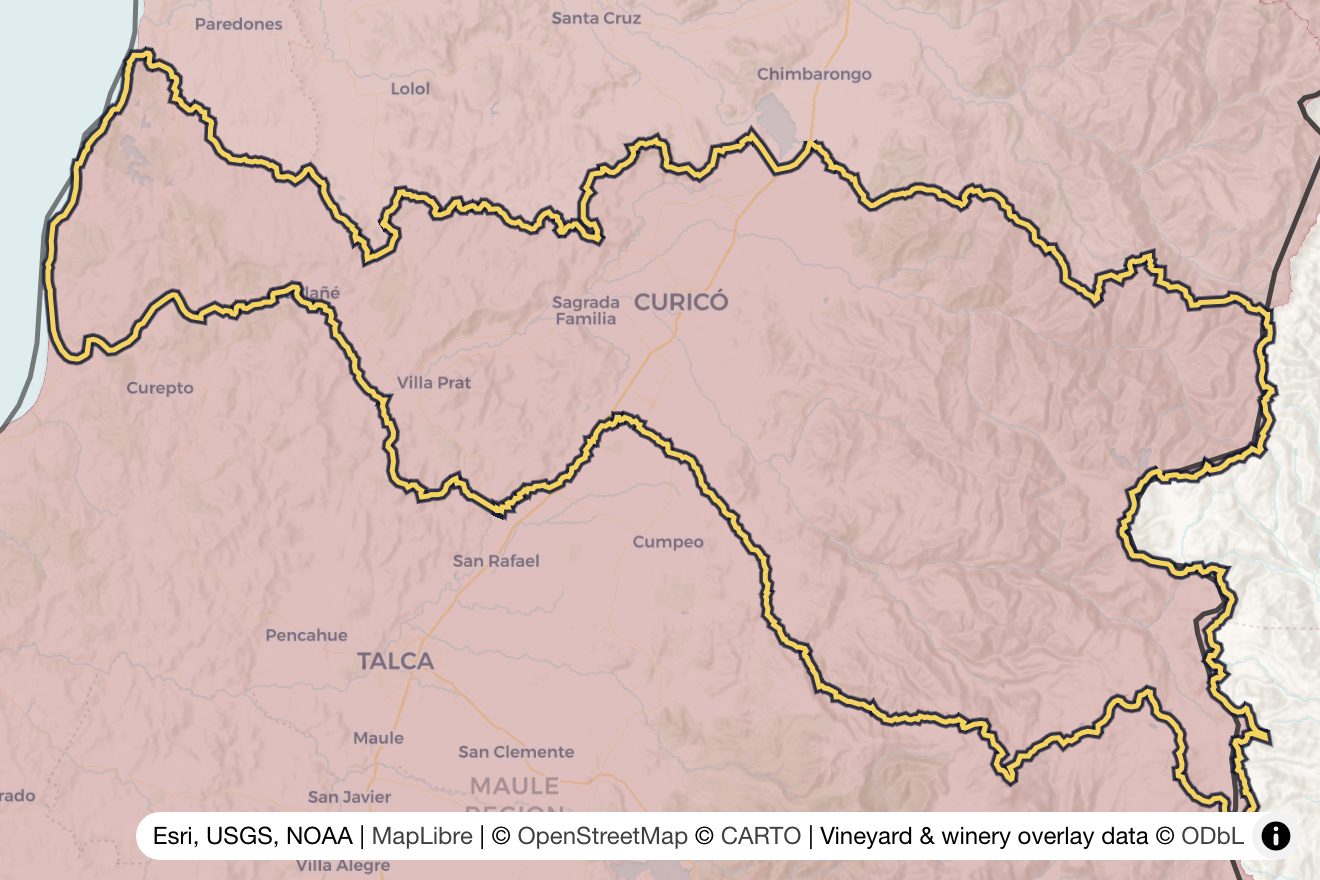 Map of Curicó Valley