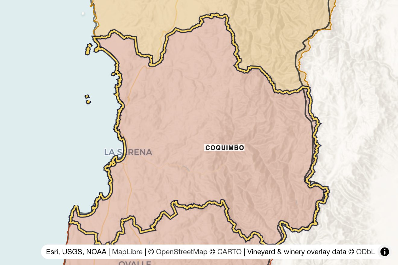 Map of Elqui Valley