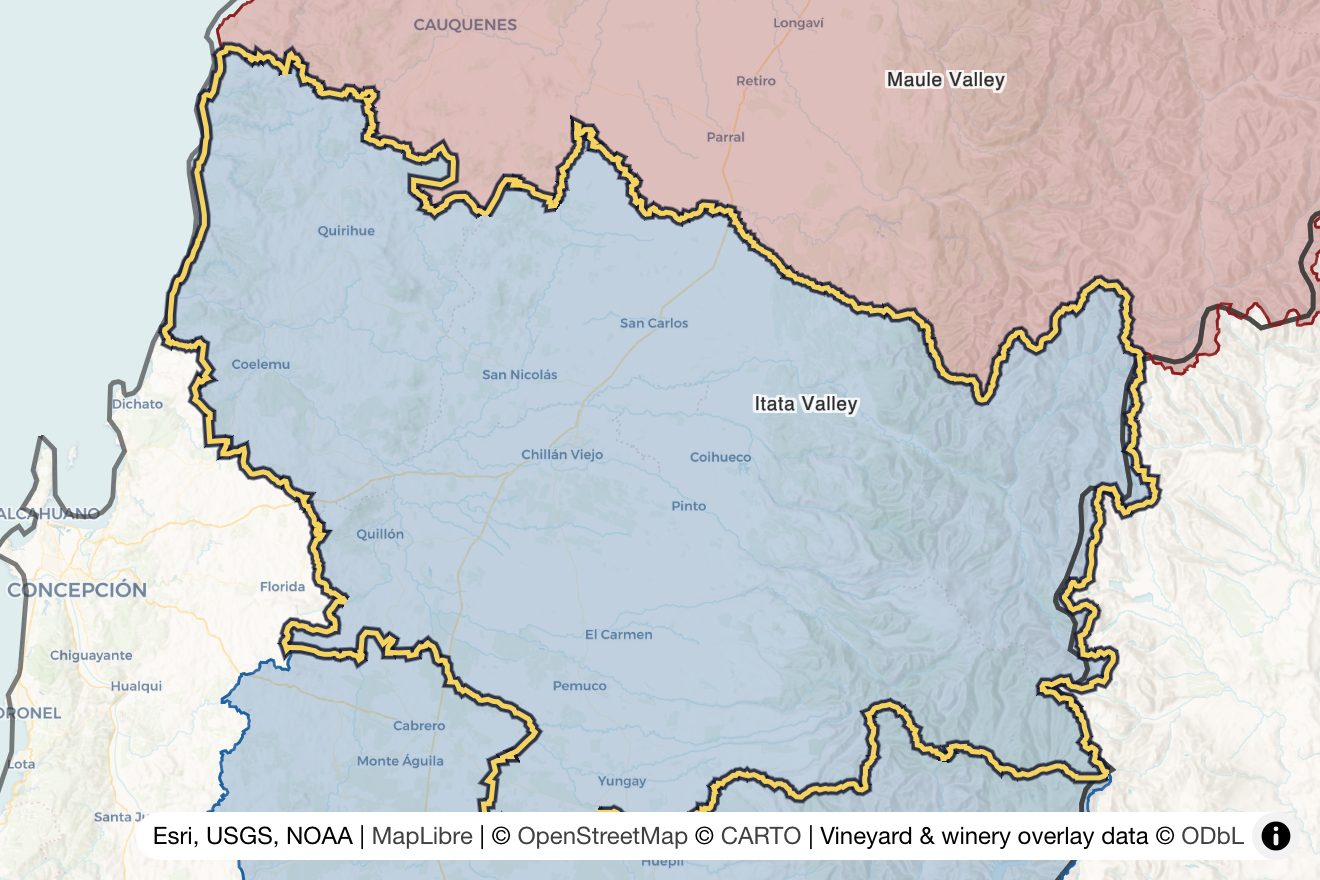 Map of Itata Valley