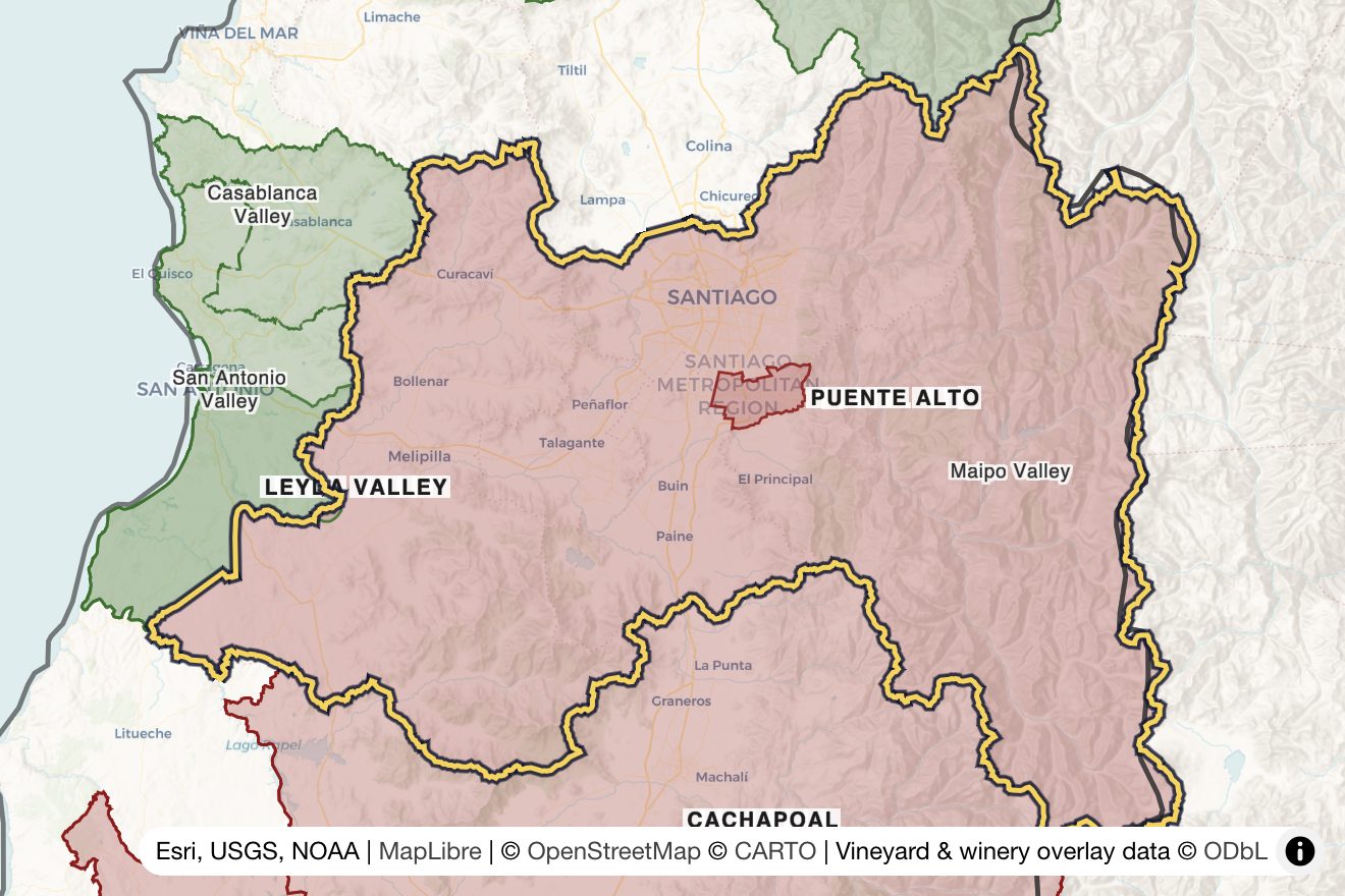 Map of Maipo Valley