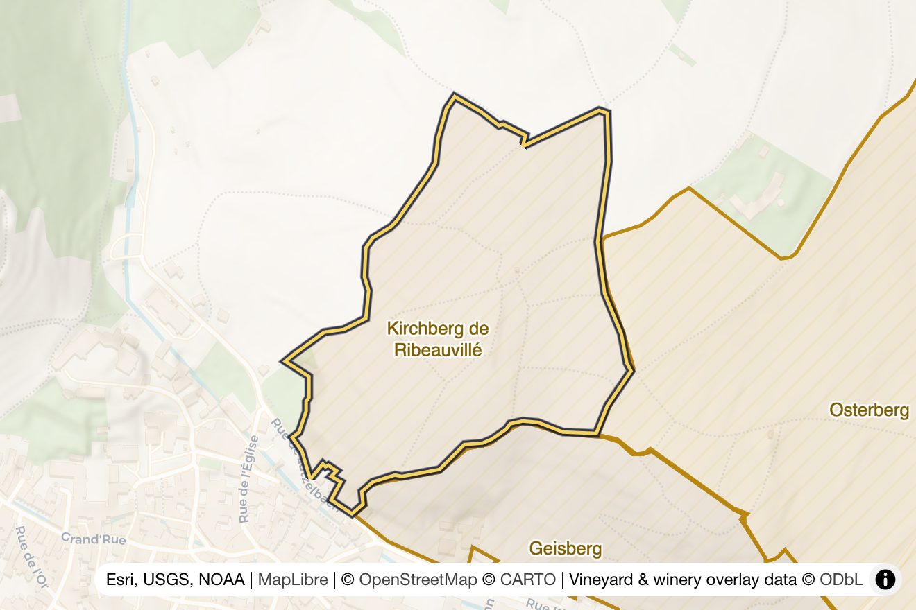 Map of Kirchberg de Ribeauvillé