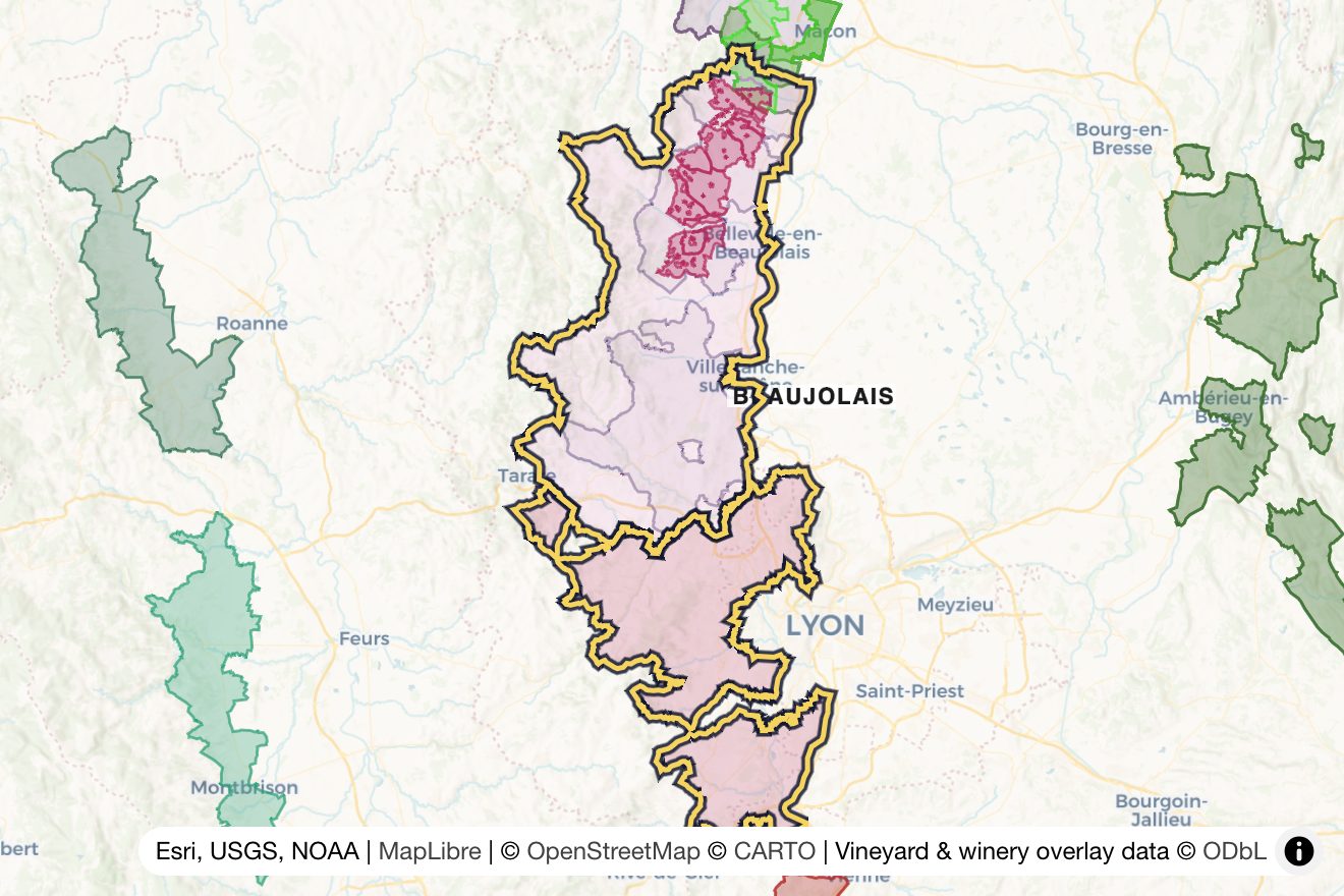 Map of Beaujolais