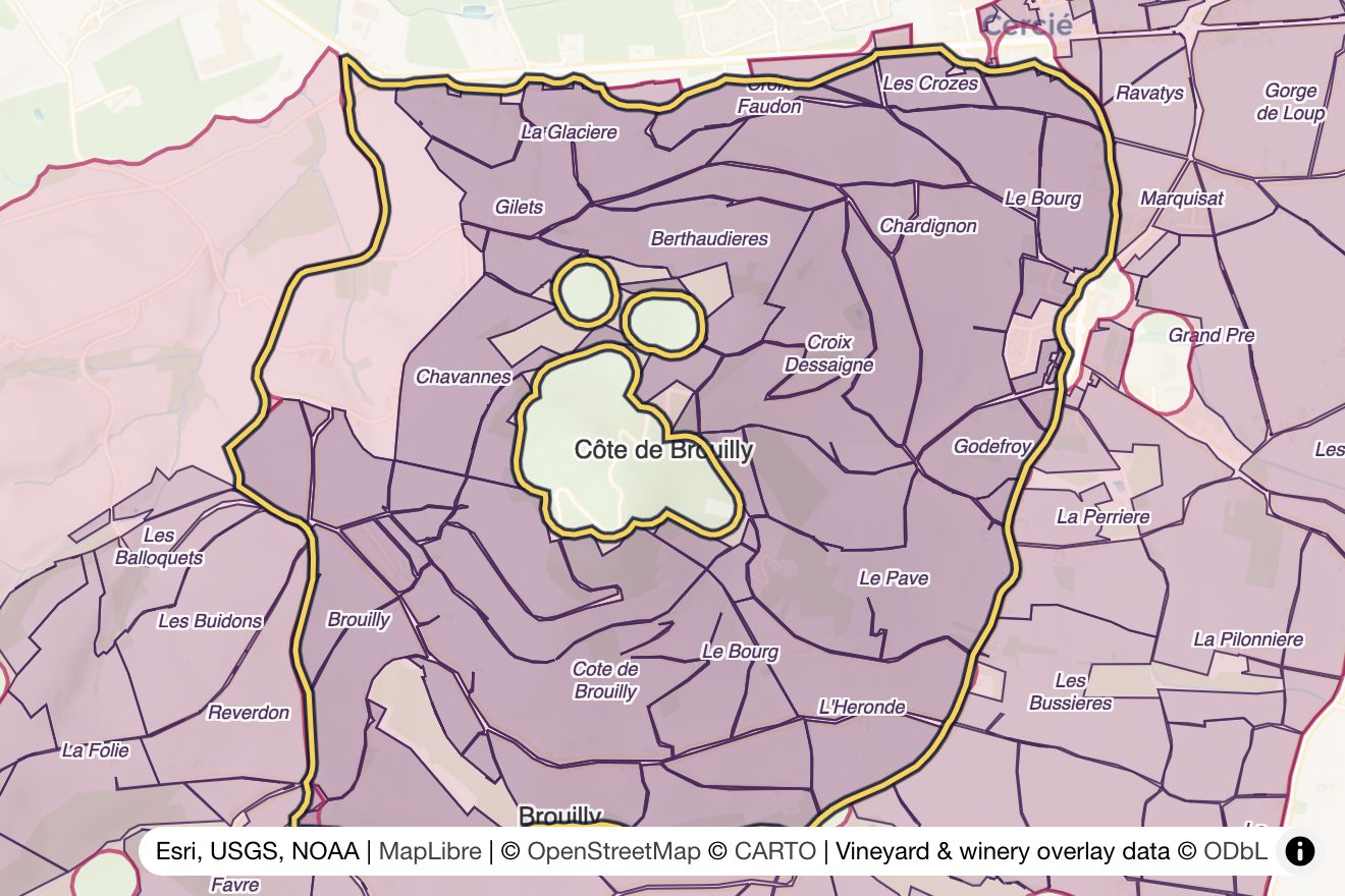 Map of Côte de Brouilly