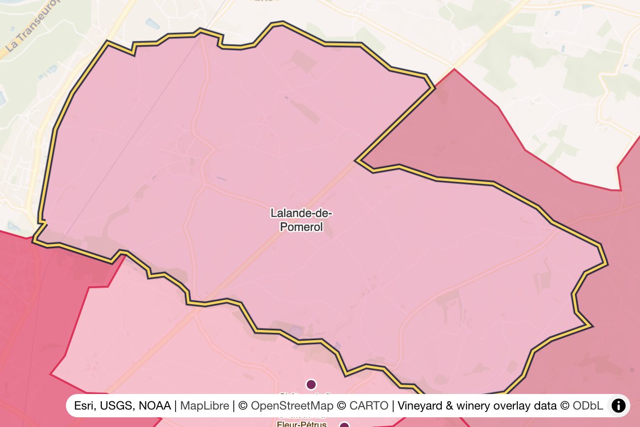 Map of Lalande-de-Pomerol