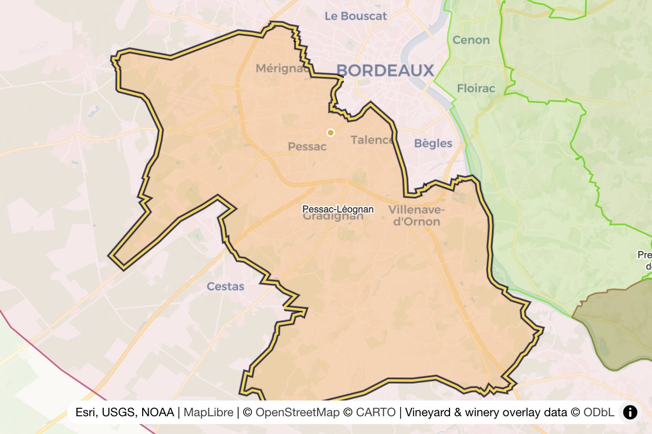 Map of Pessac-Léognan