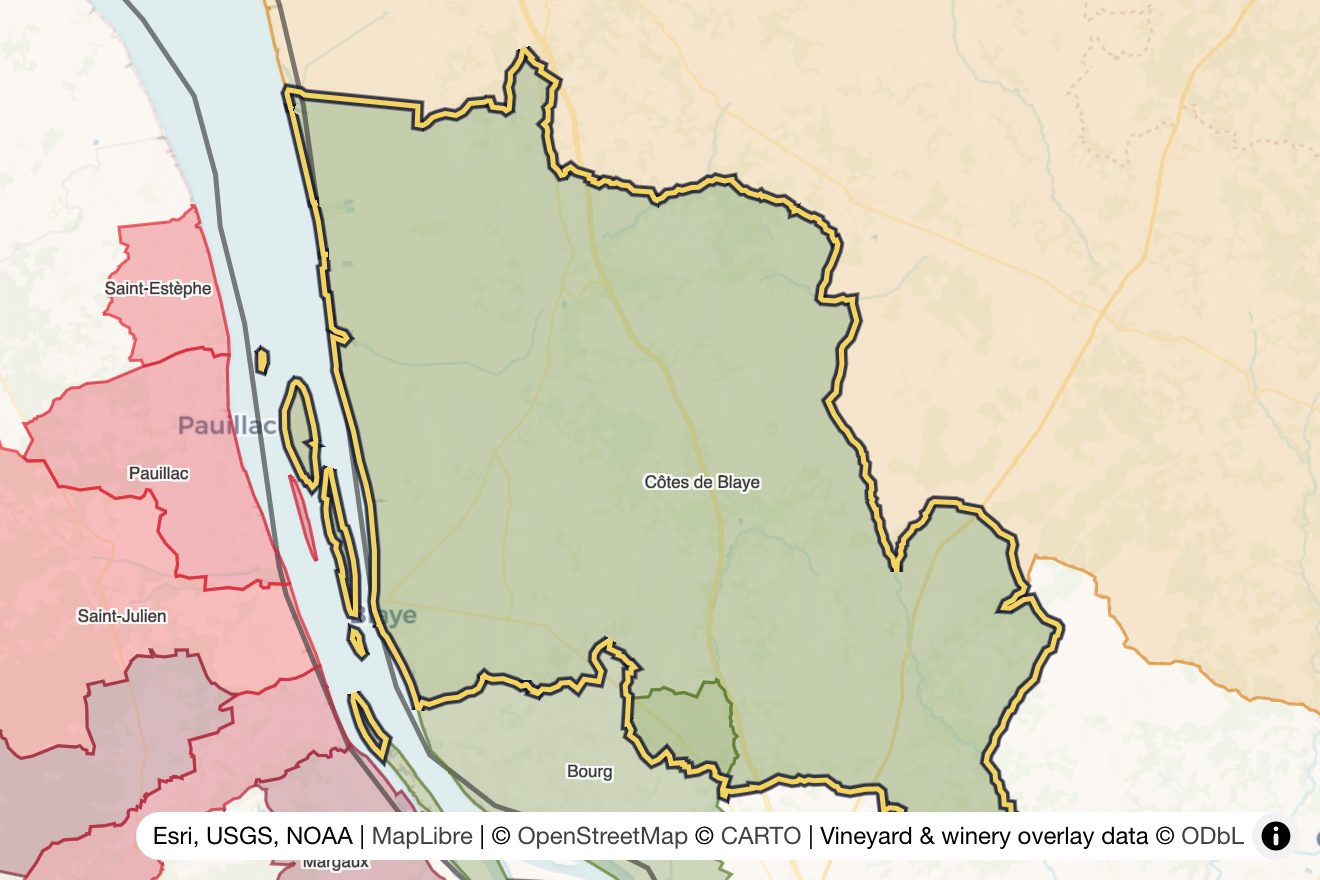 Map of Côtes de Blaye