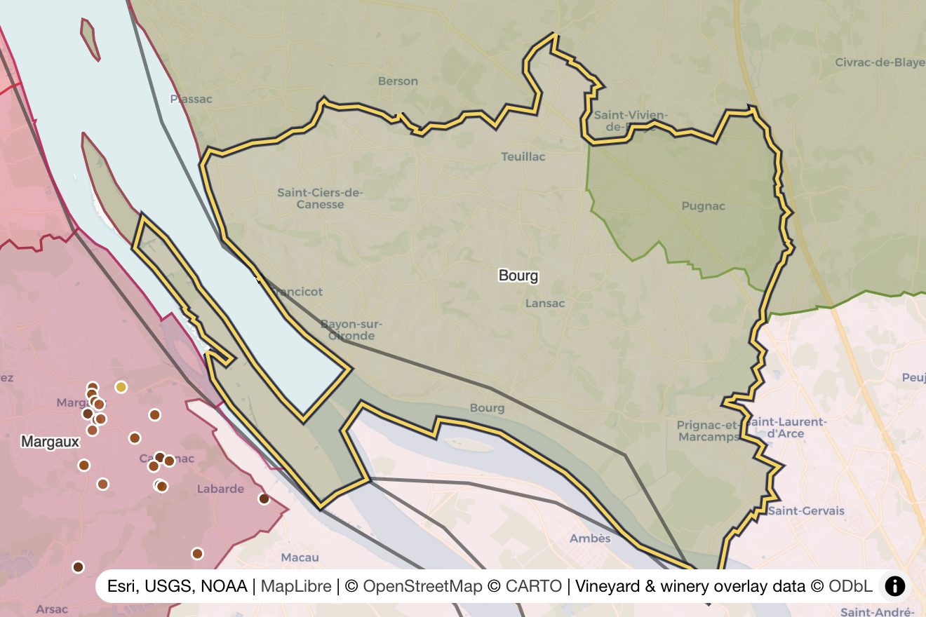 Map of Côtes de Bourg