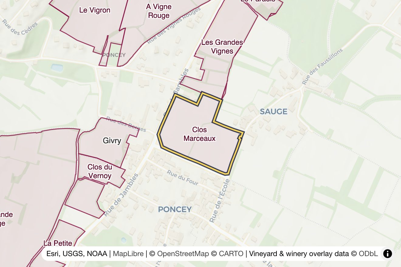 Map of Clos Marceaux