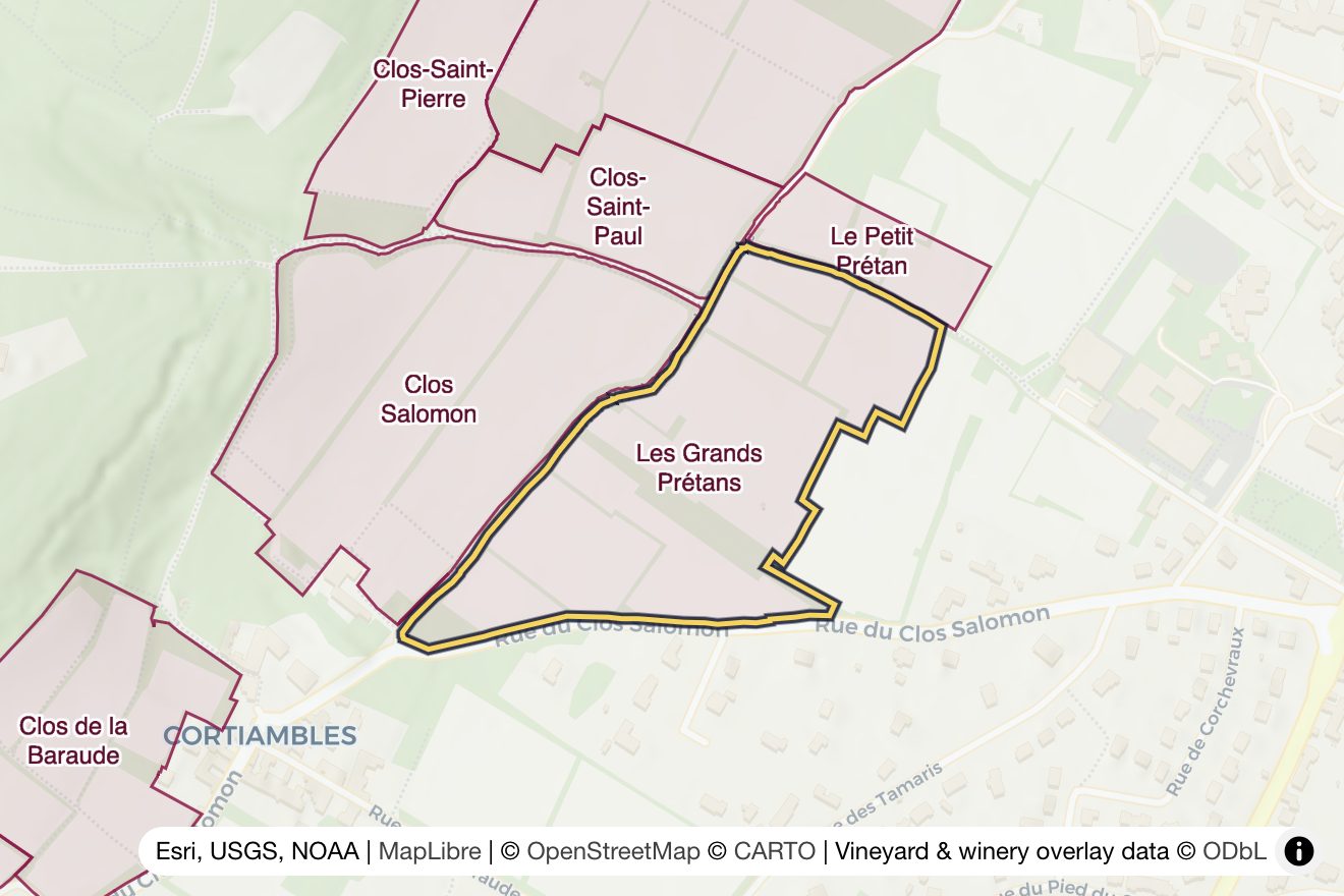 Map of Les Grands Prétans