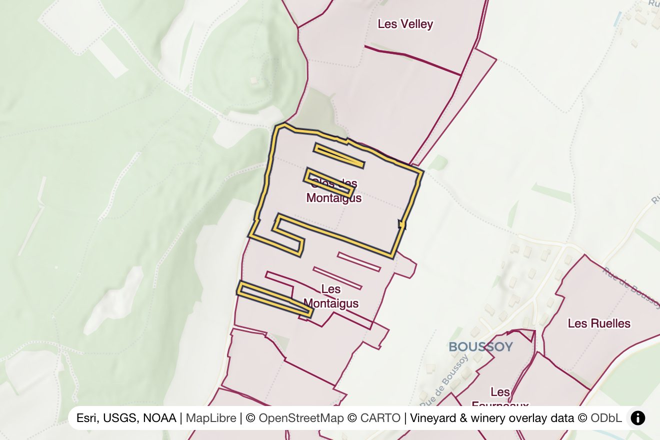 Map of Clos des Montaigus