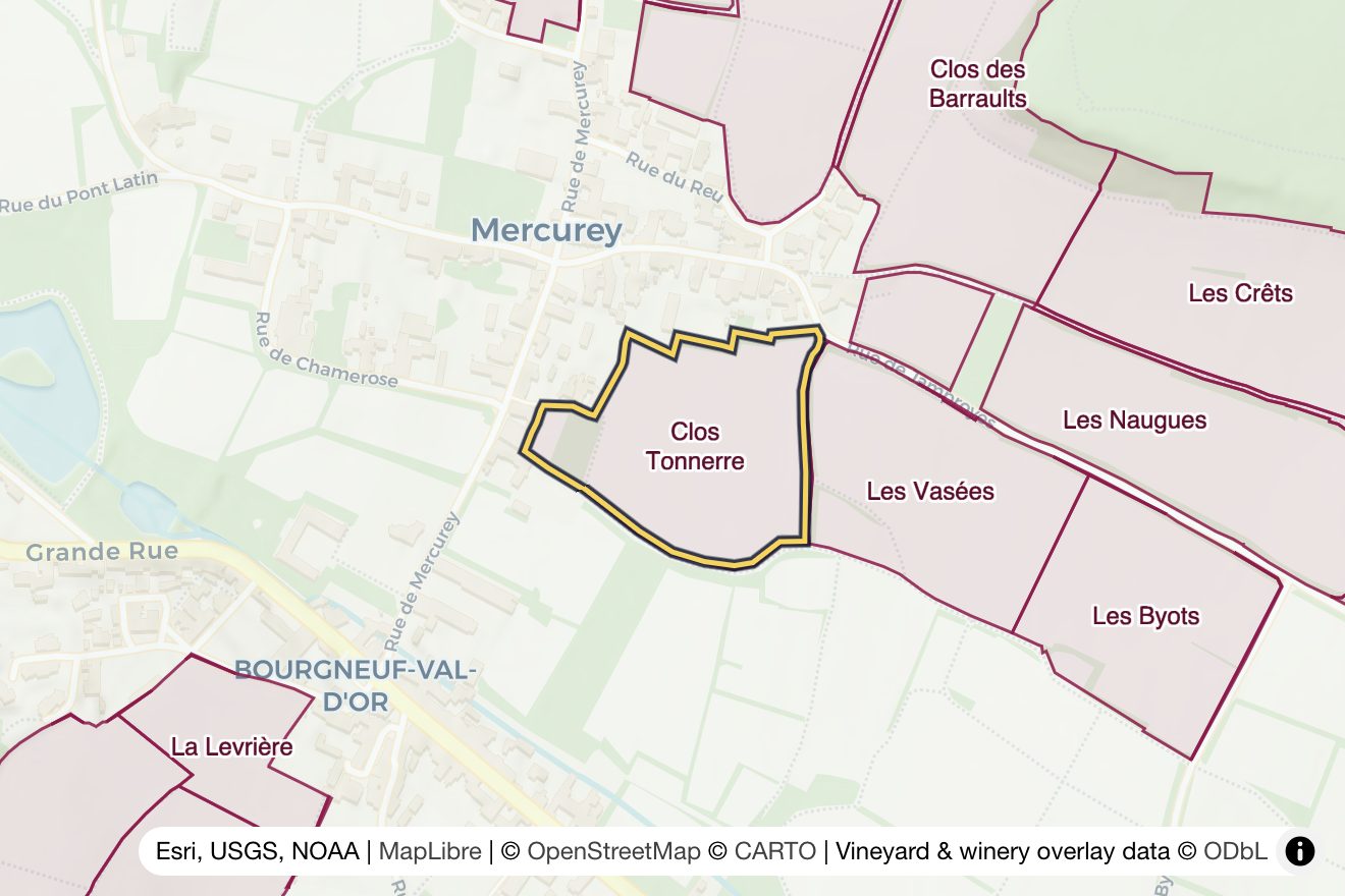 Map of Clos Tonnerre