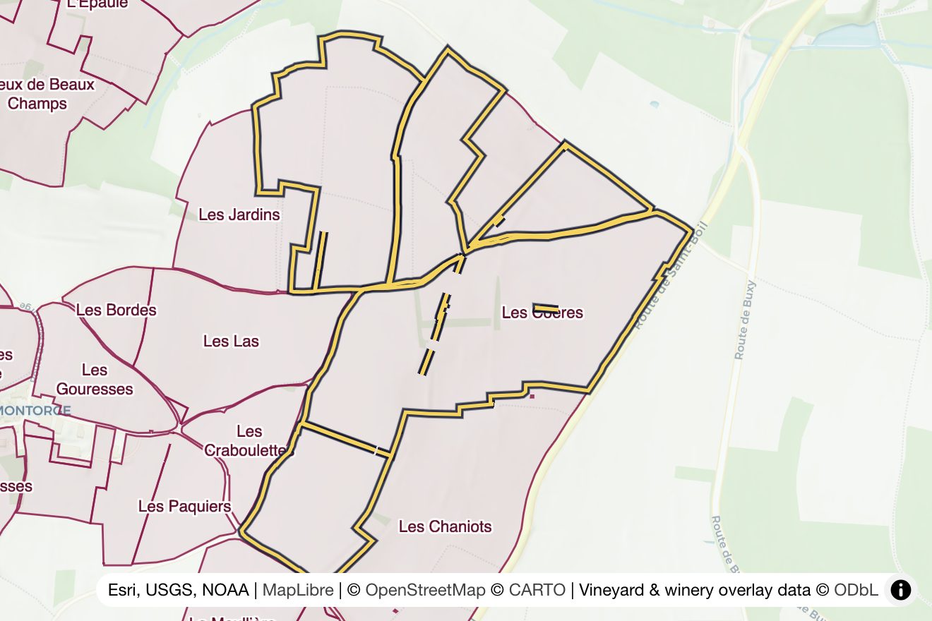 Map of Les Coères