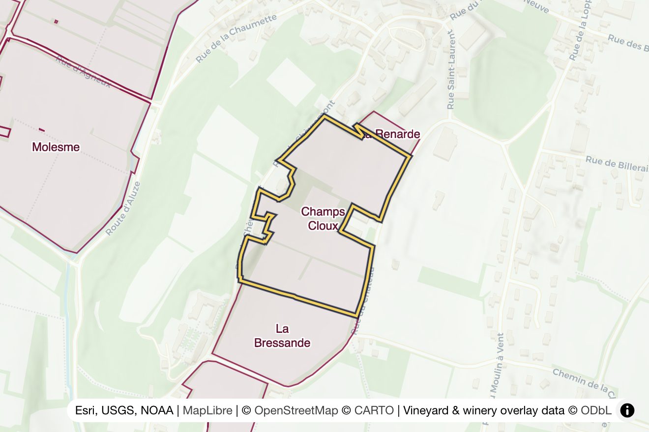 Map of Champs Cloux