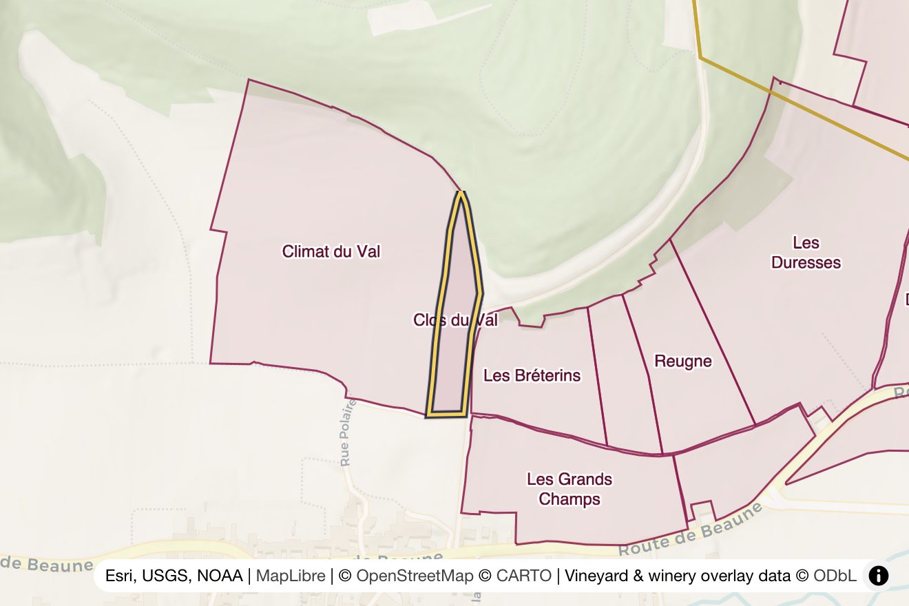 Map of Clos du Val