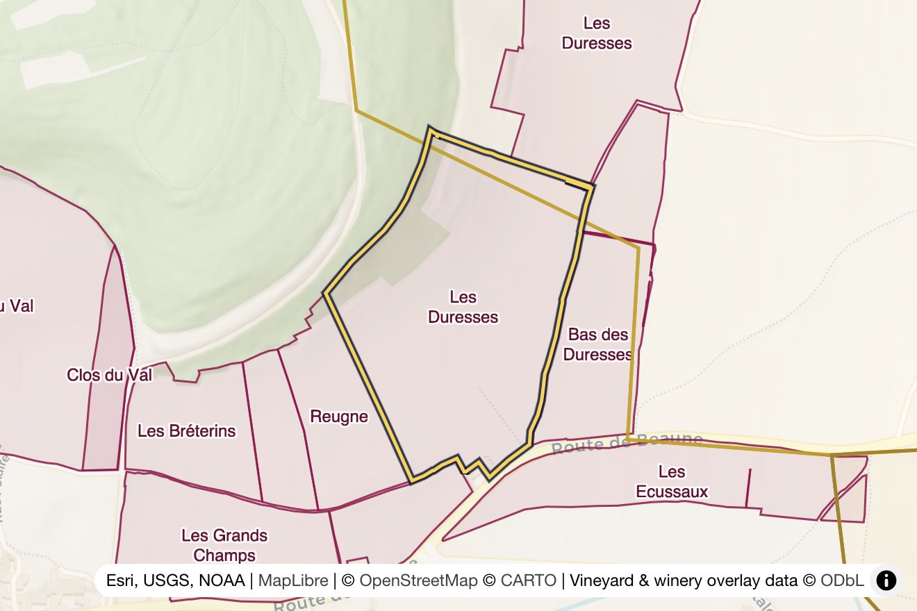 Map of Les Duresses