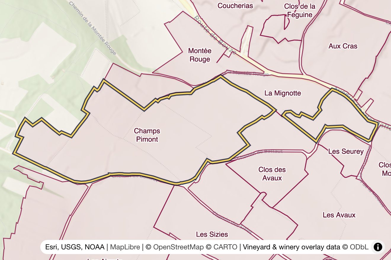 Map of Champs Pimont