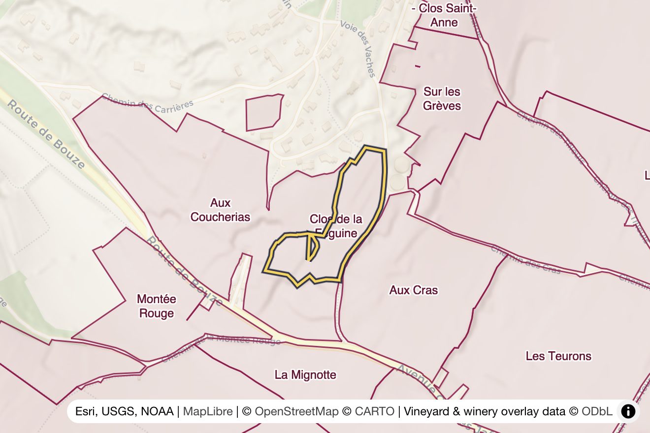 Map of Clos de la Feguine