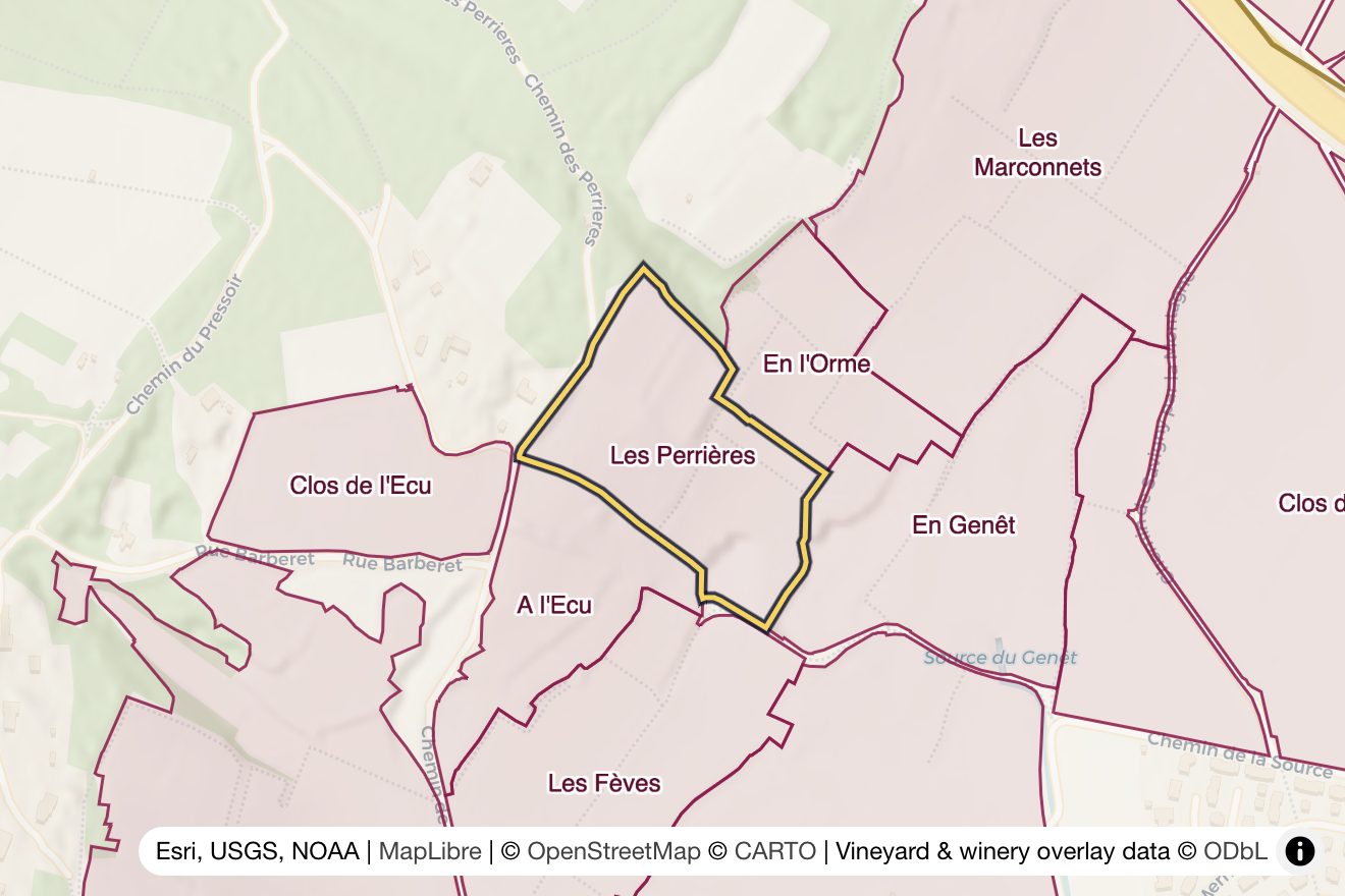 Map of Les Perrières