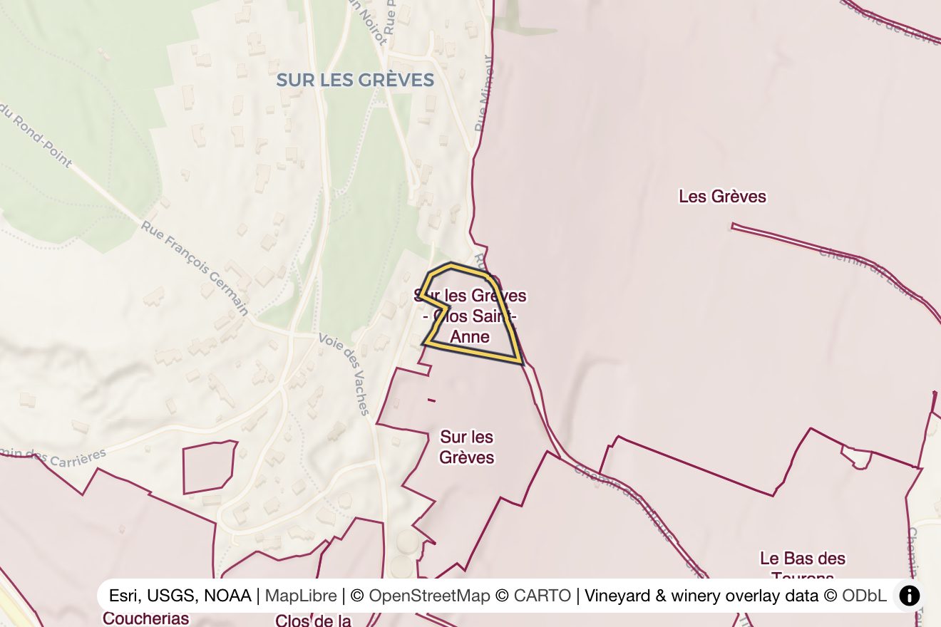 Map of Sur les Grèves-Clos Sainte-Anne