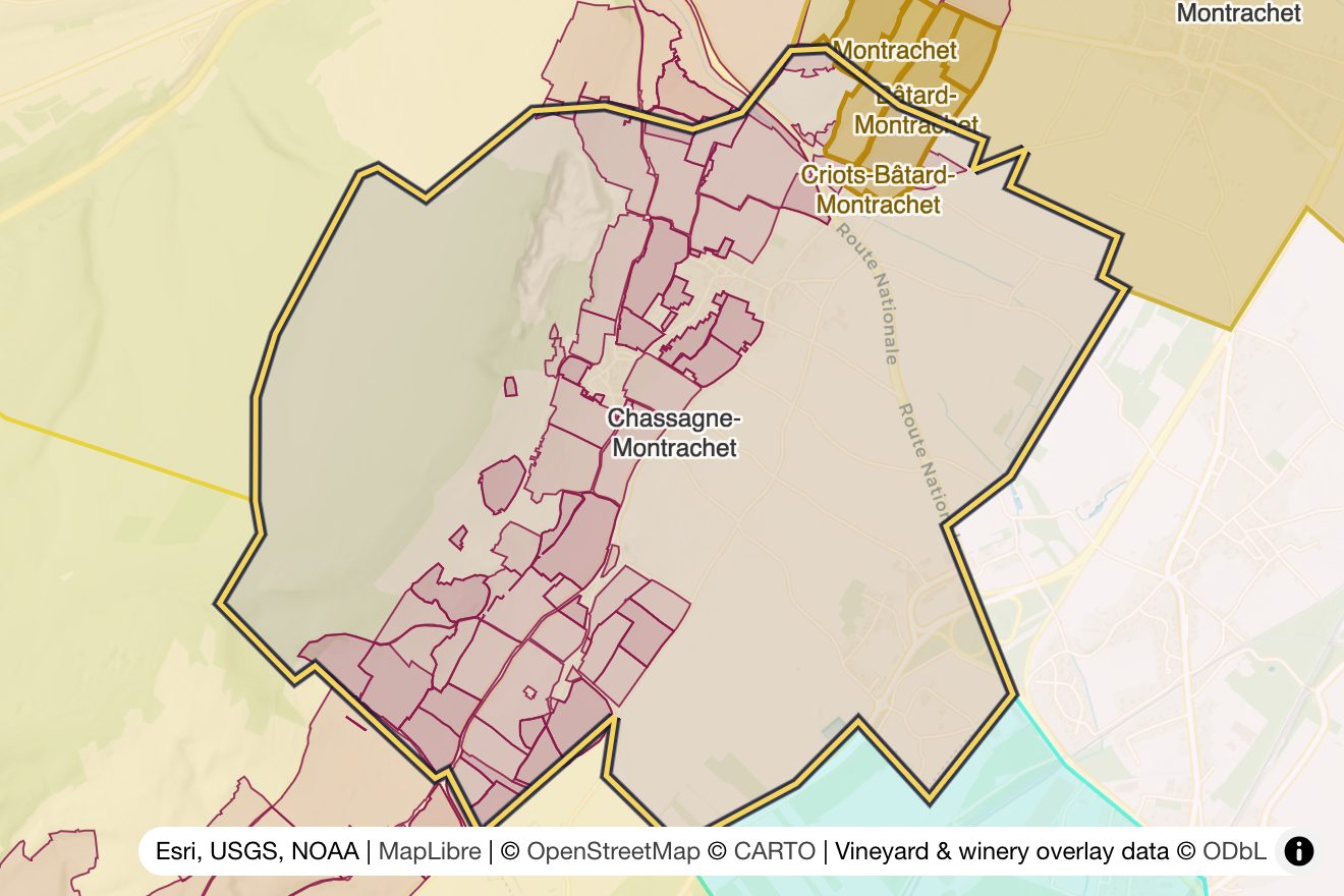 Map of Chassagne-Montrachet