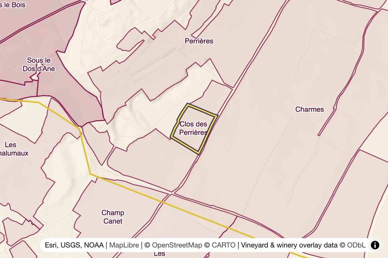 Map of Clos des Perrieres
