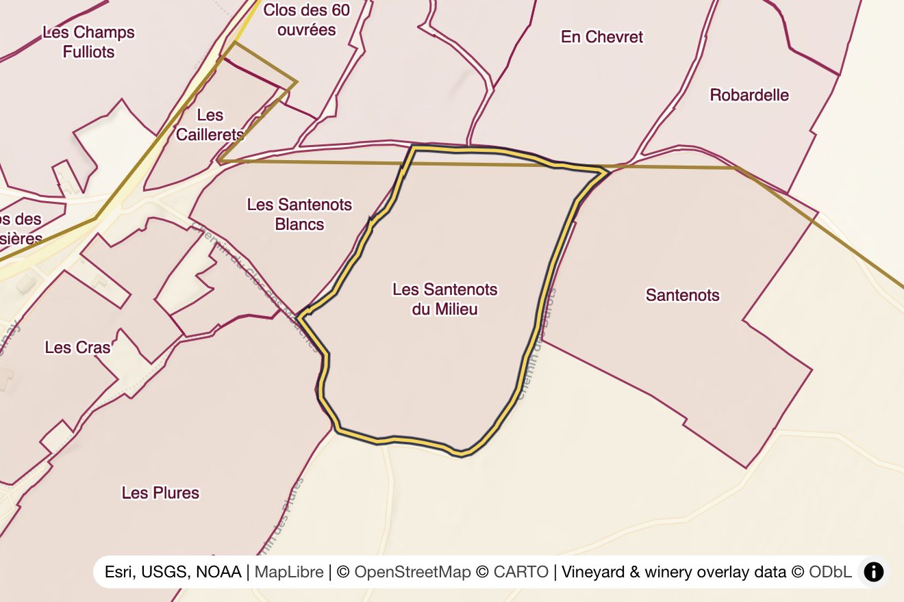 Map of Les Santenots du Milieu