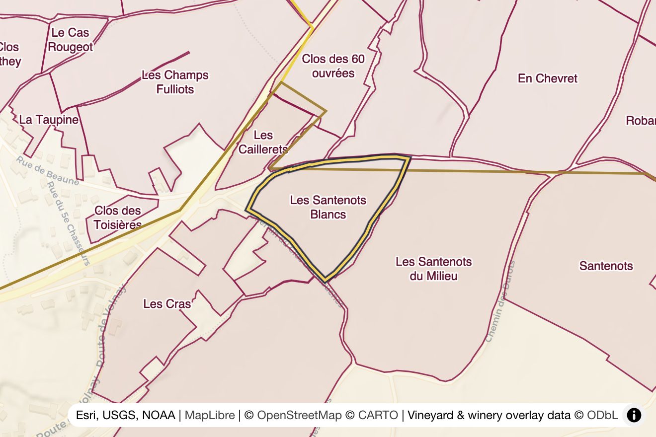 Map of Les Santenots