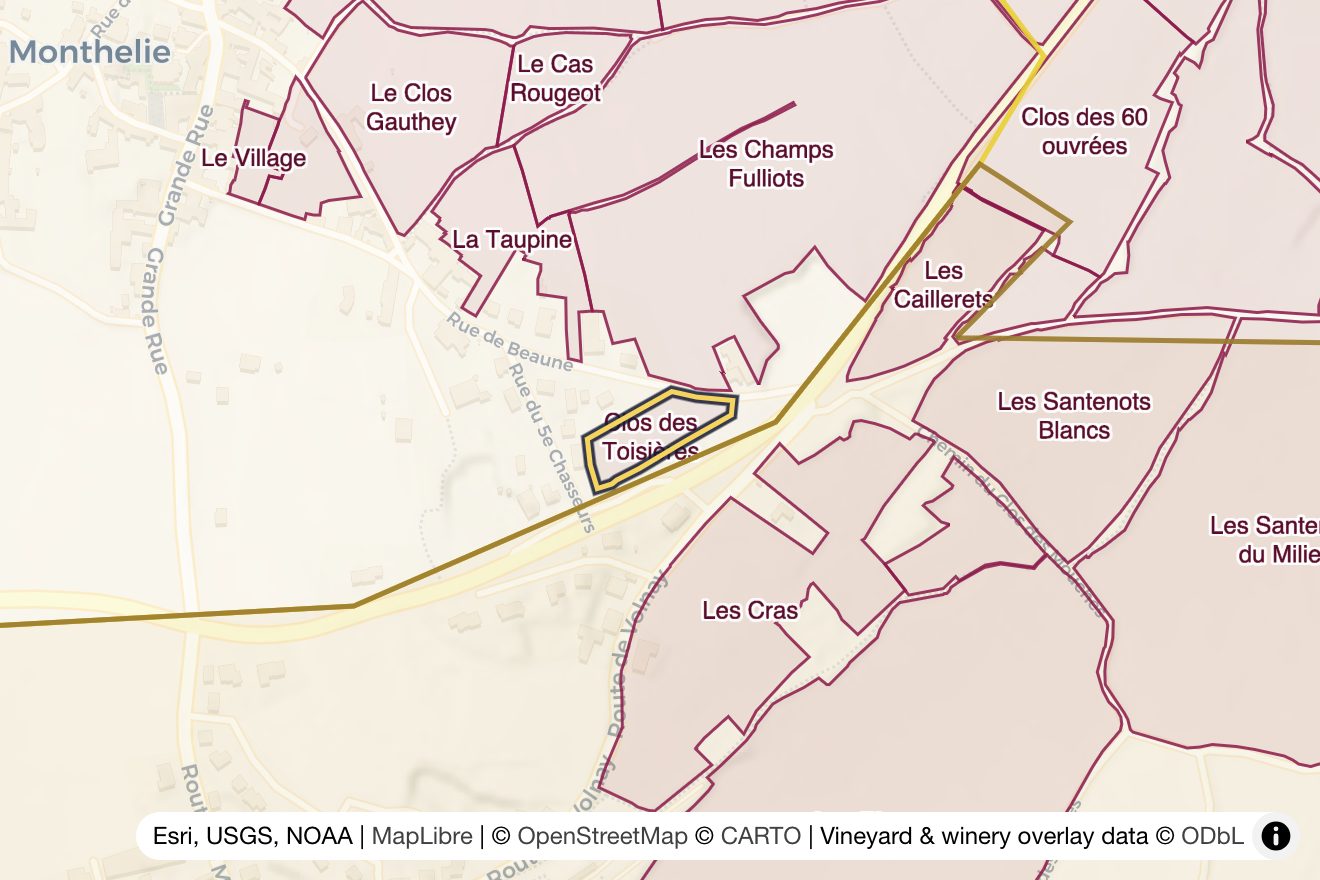 Map of Clos des Toisières