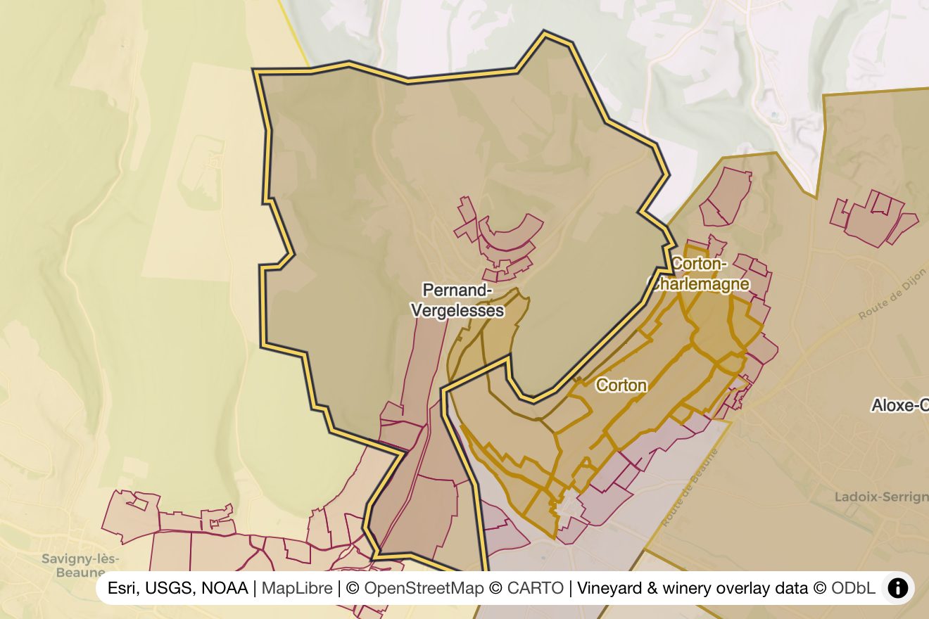 Map of Pernand-Vergelesses
