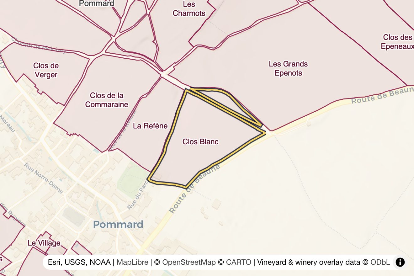 Map of Clos Blanc