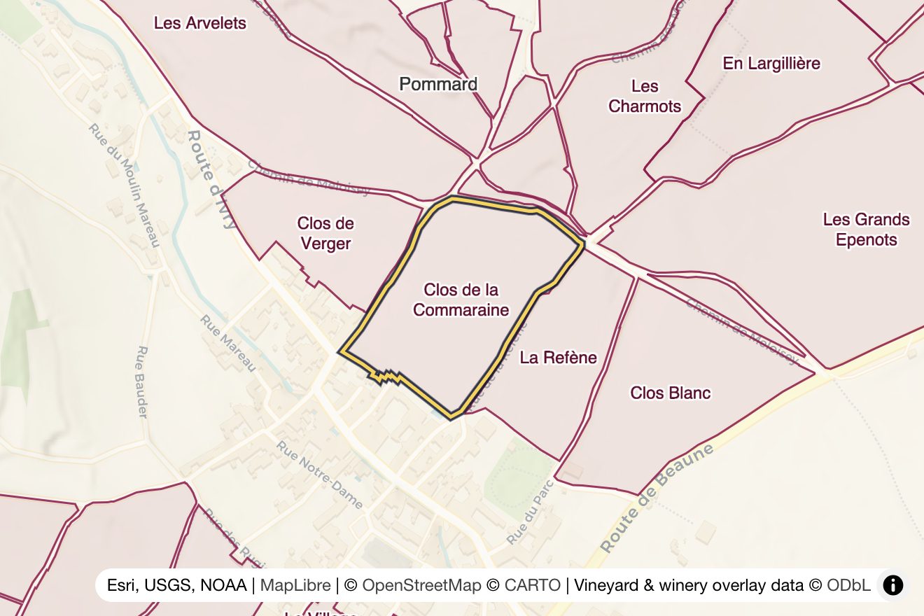 Map of Clos de la Commaraine