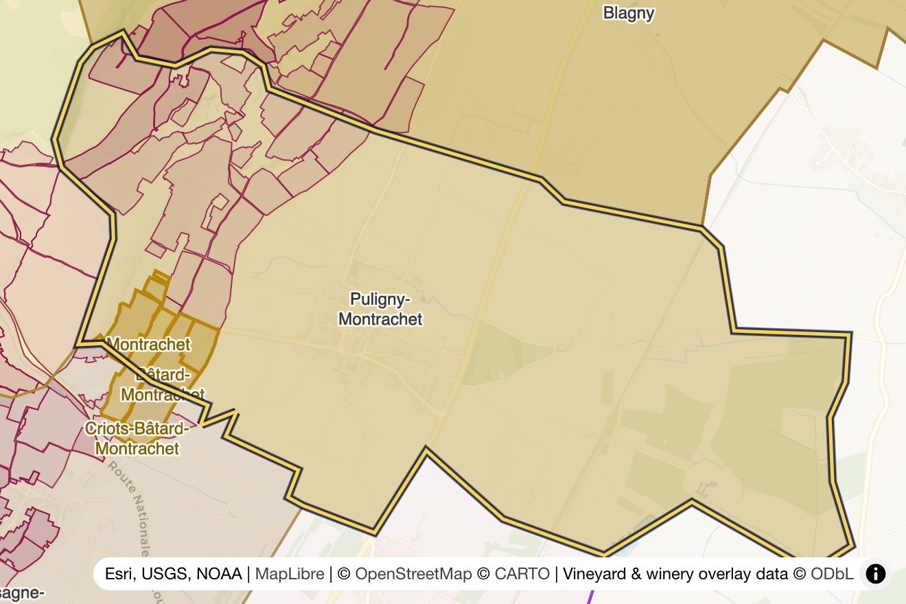 Map of Puligny-Montrachet