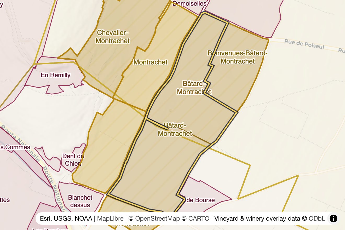 Map of Bâtard-Montrachet