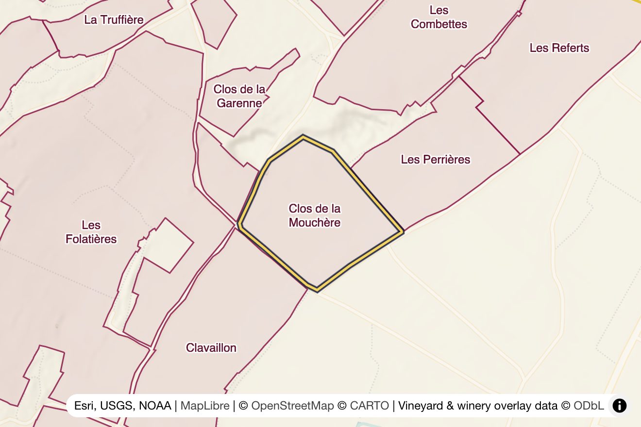 Map of Clos de la Mouchère