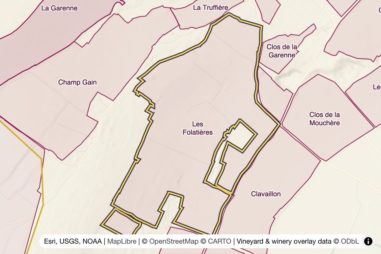 Map of Les Folatières