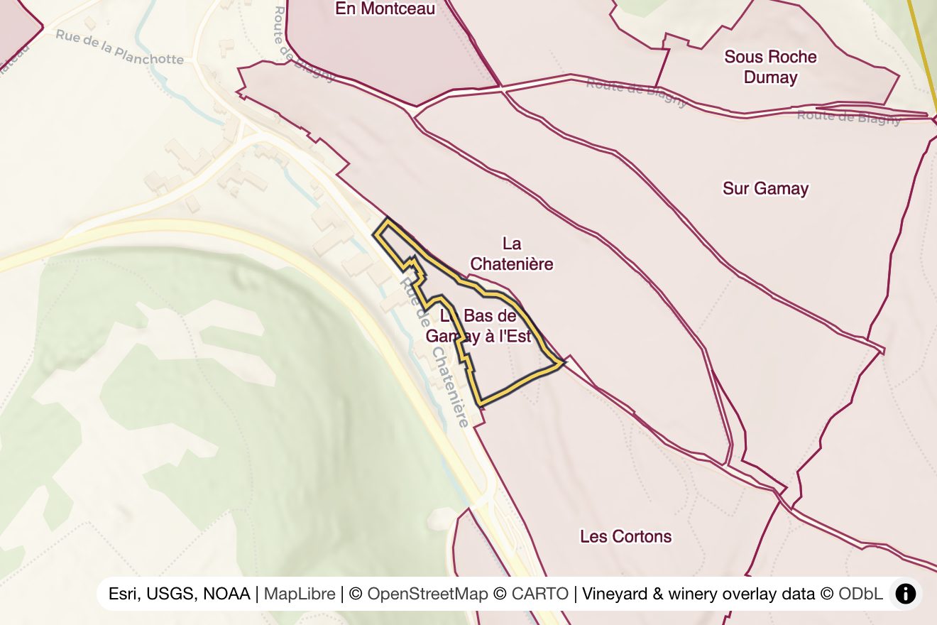 Map of Le Bas de Gamay à l