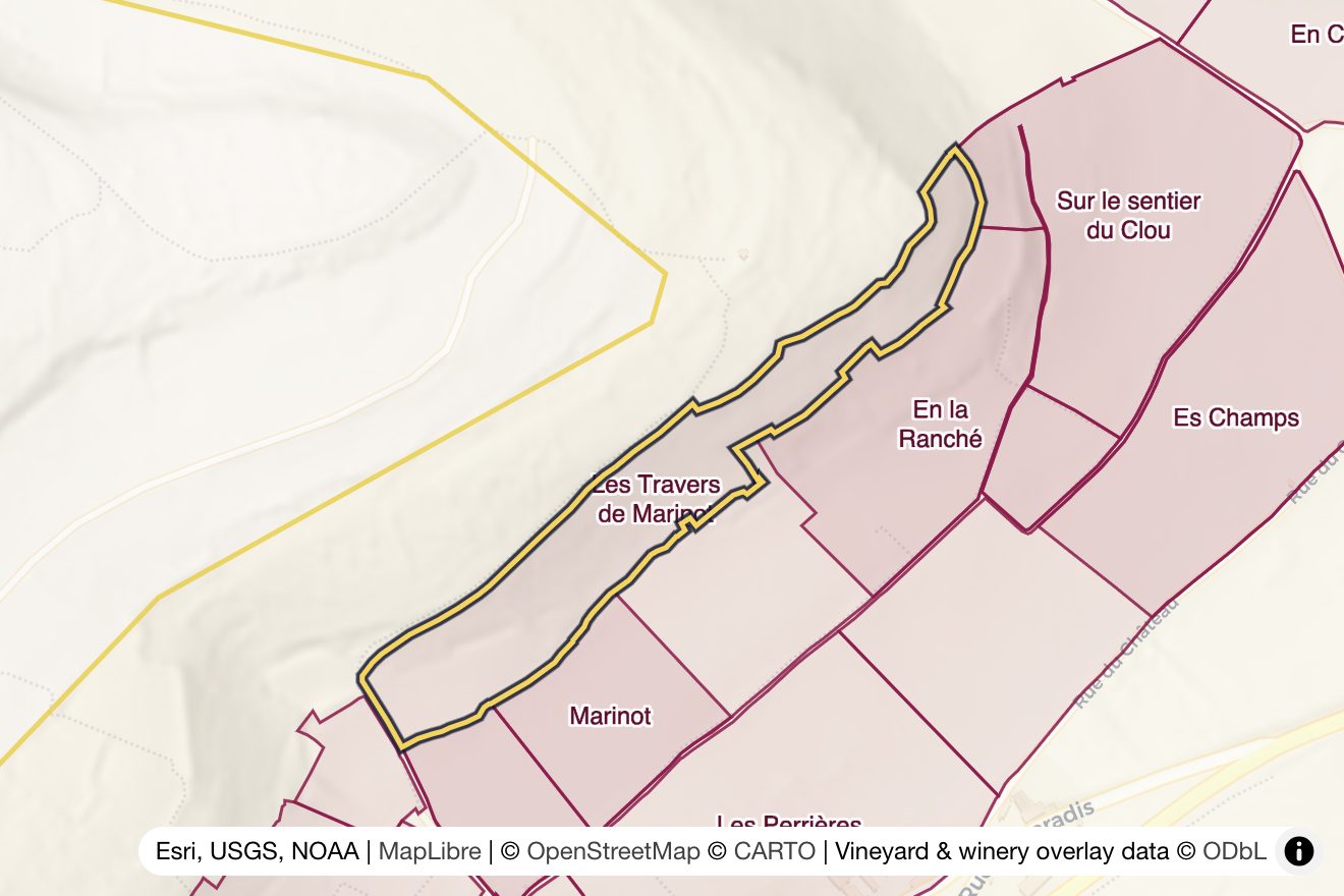 Map of Les Travers de Marinot