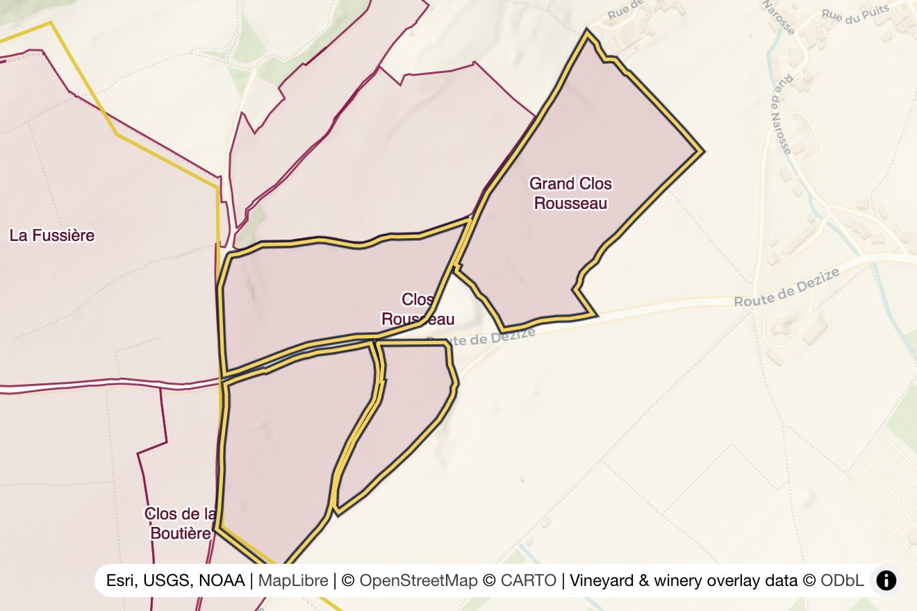 Map of Clos Rousseau