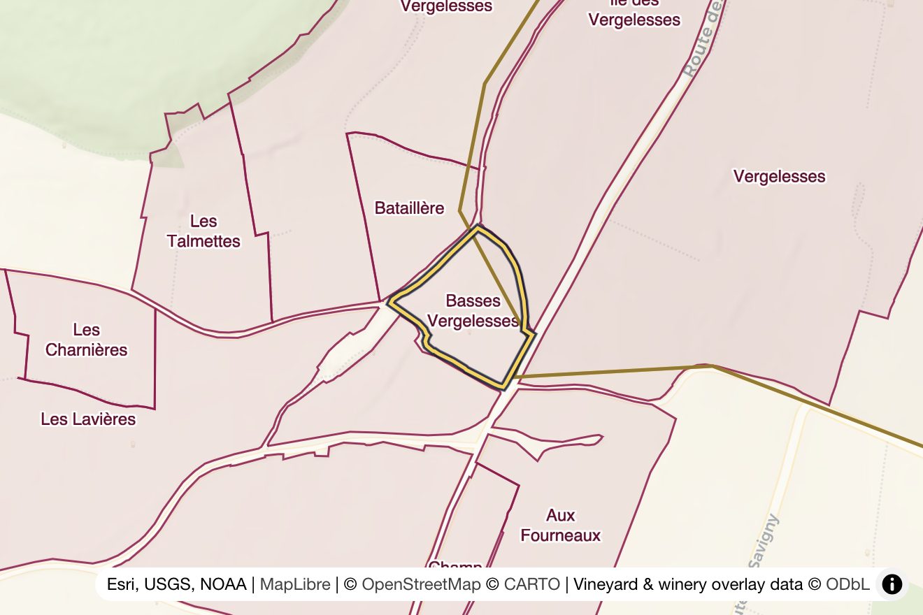 Map of Basses Vergelesses