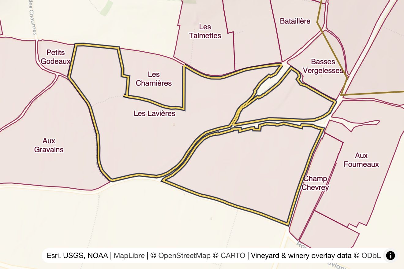 Map of Les Lavières